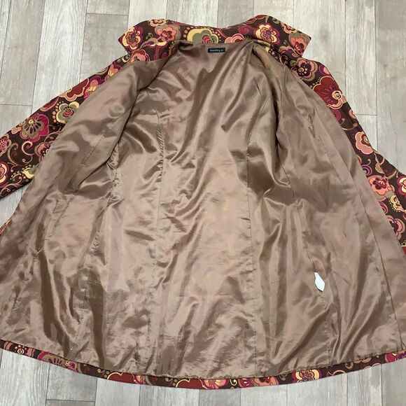 Womens Bentley A. Retro Floral Quarter Trench Vintage Button Up‎ Jacket - Picture 3 of 8